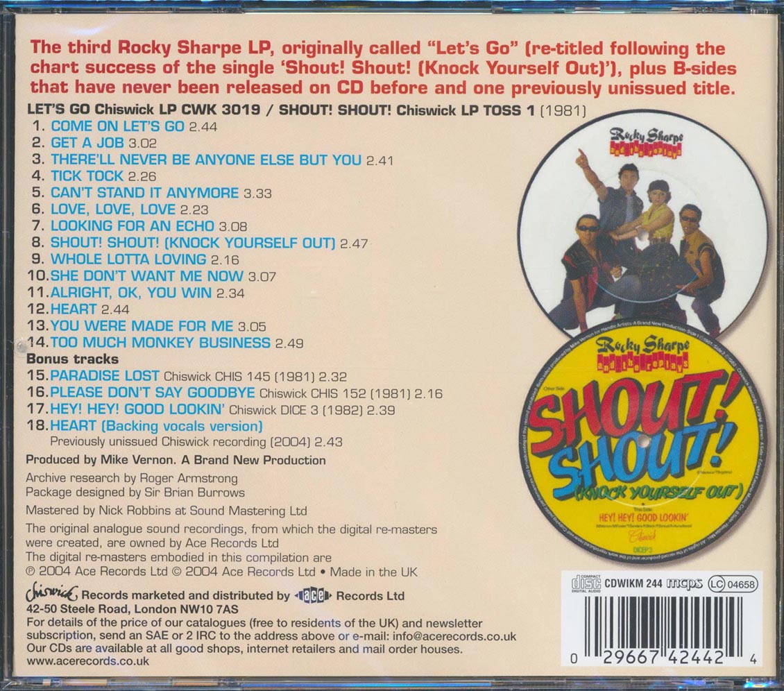 Rocky Sharpe & The Replays - Shout Shout Music CD
