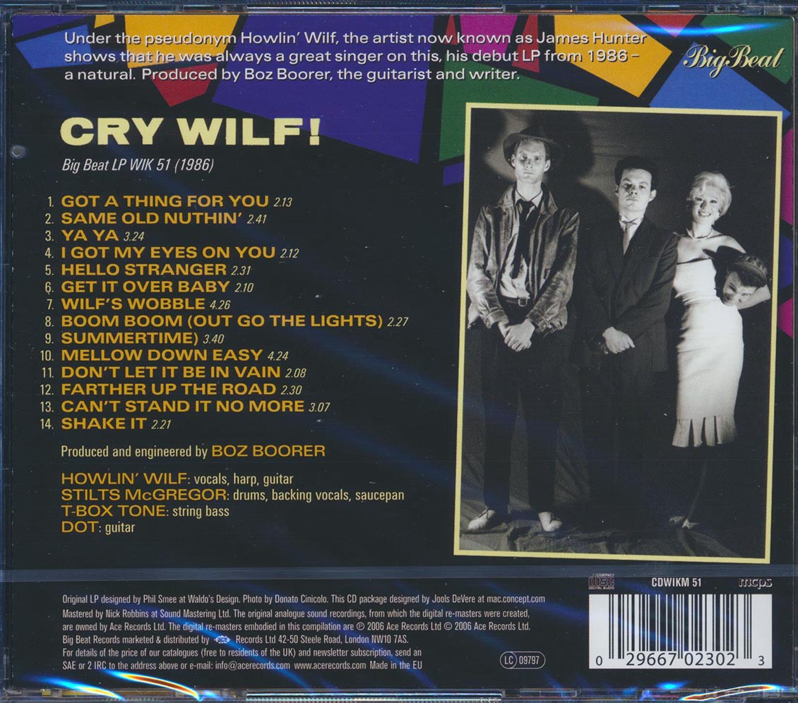 Howlin Wilf & The Vee Jays - Cry Wilf Music CD