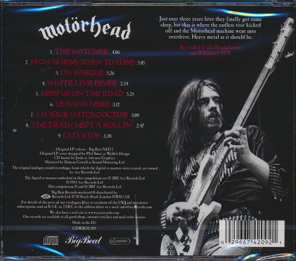 Motorhead - Recorded Live 1978 Music CD