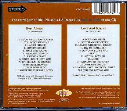 Rick Nelson - Best Always + Love And Kisses (24 tracks) Music CD
