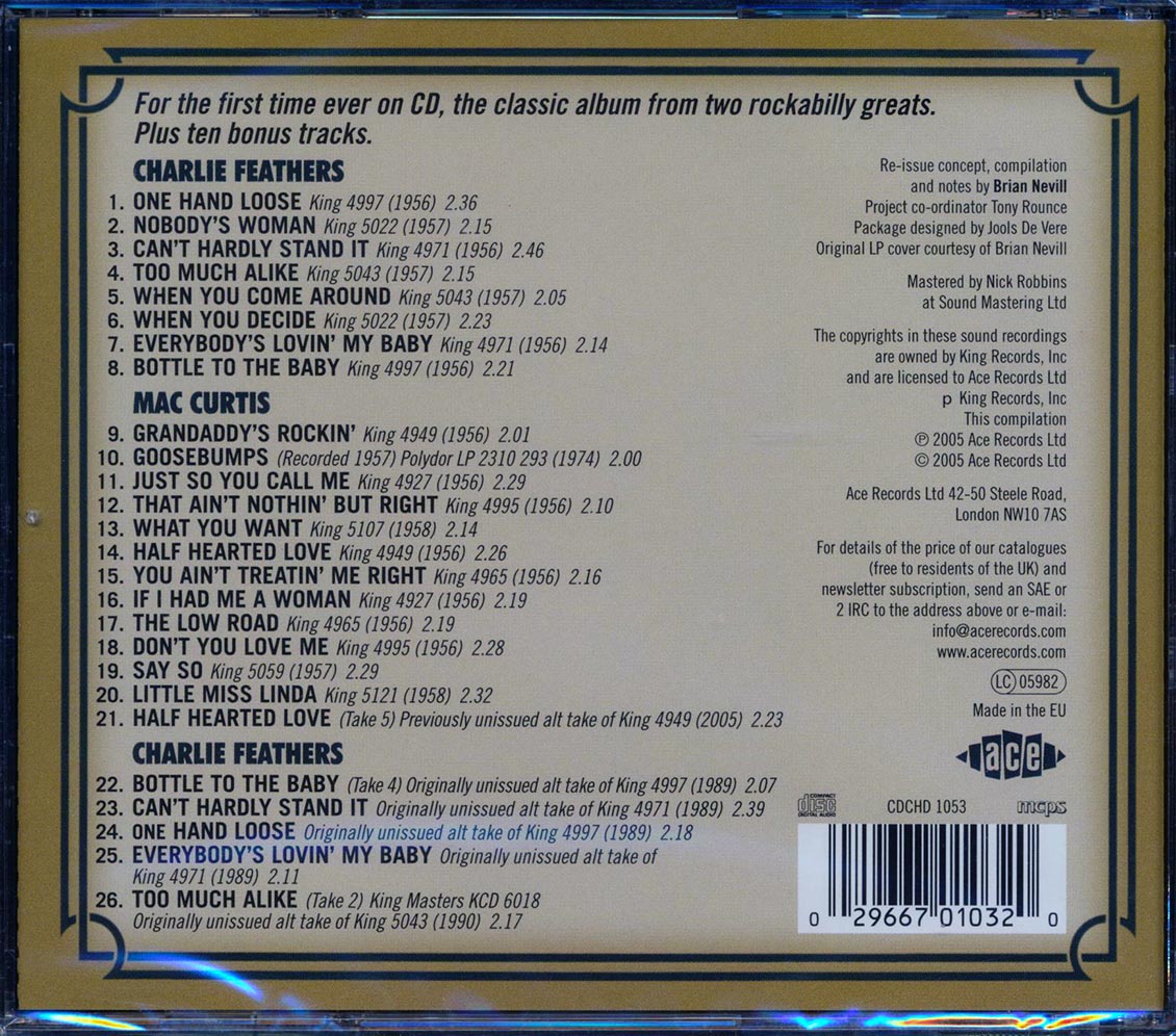 Charlie Feathers, Mac Curtis - Rockabilly Kings (26 tracks) Music CD