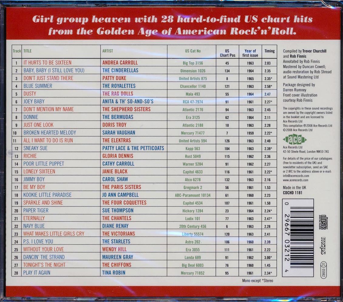 Various - Early Girls Volume 5 (28 tracks) Music CD