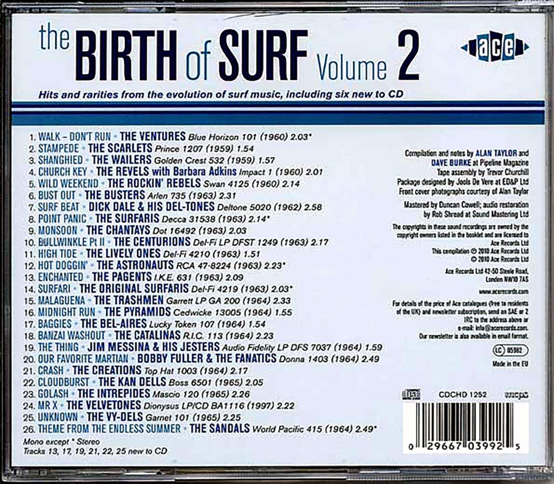 Dick Dale, The Ventures, The Sandals, Etc. - Birth Of Surf Volume 2 (26 tracks) Music CD