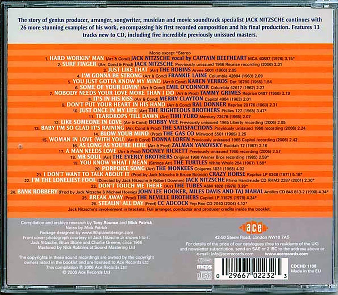 Various - Hard Workin Man: The Jack Nitzsche Story Volume 2 (26 tracks) Music CD