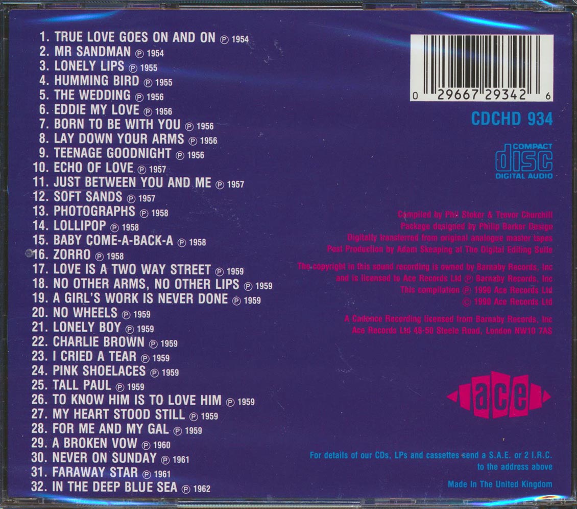 The Chordettes - Mainly Rock N Roll (32 tracks) Music CD