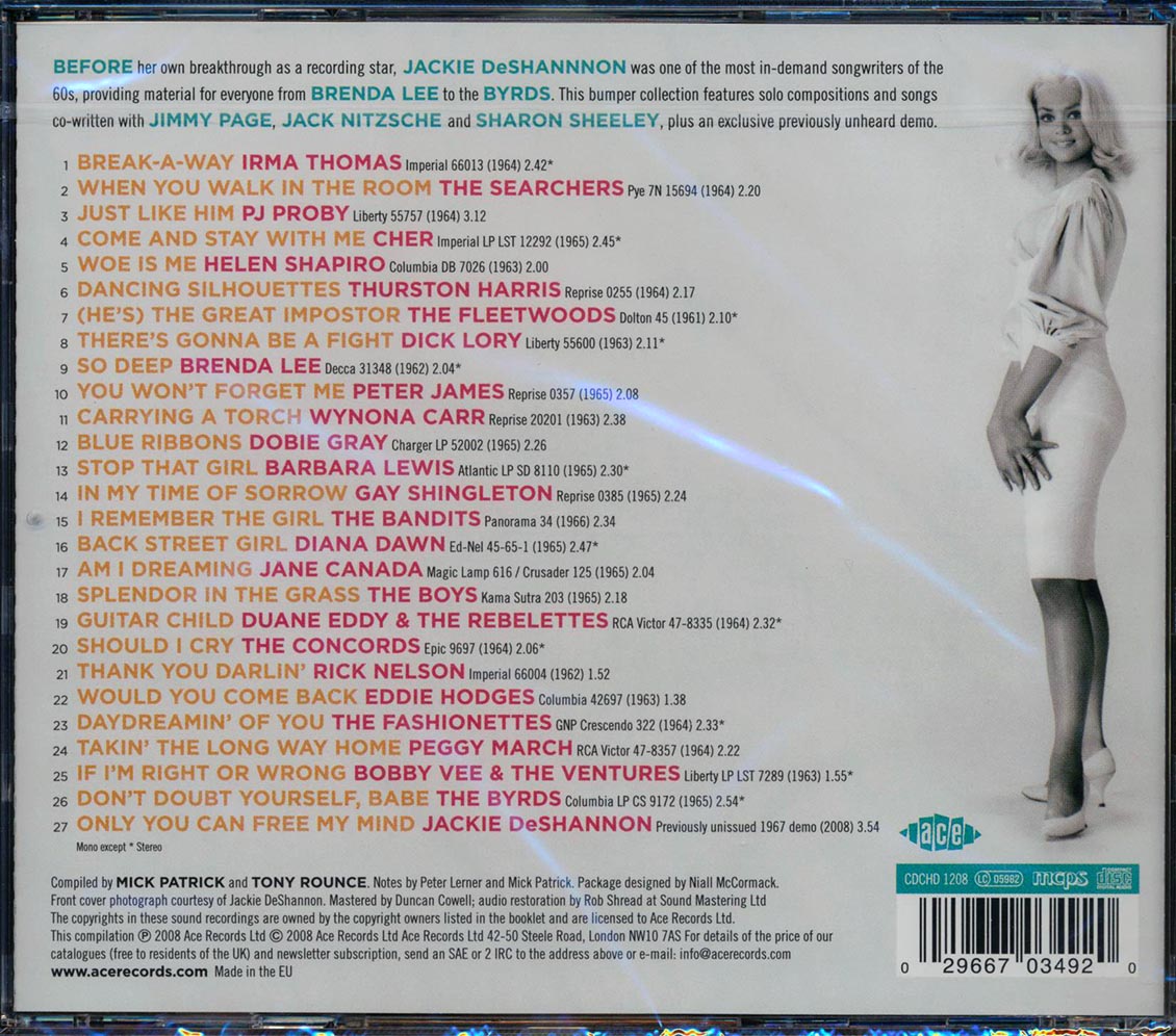 Various - Break A Way: The Songs Of Jackie DeShannon 1961-1967 (27 tracks) Music CD