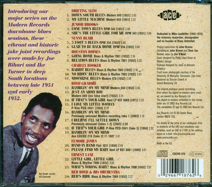 Various - The Modern Records Downhome Blues Sessions Volume 1: Arkansas & Mississippi 1951-1952 (24 tracks) Music CD
