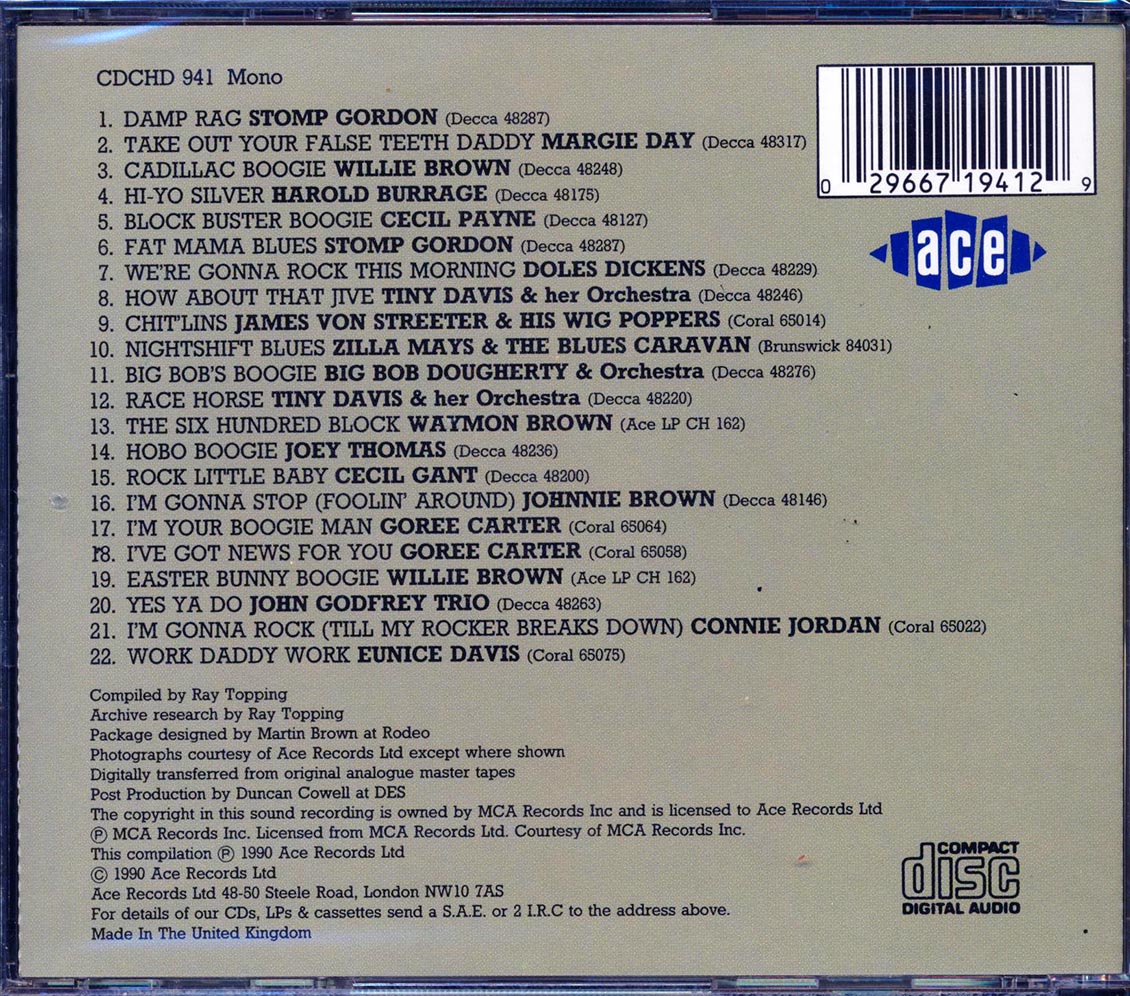 Various - Jumpin The Blues (22 tracks) Music CD