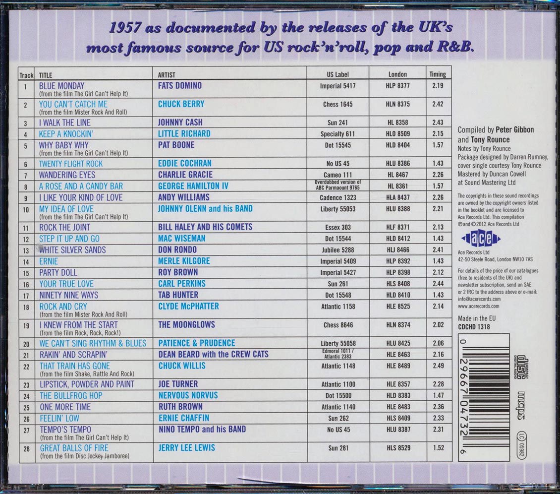 Various - The London American Label Year By Year: 1957 (28 tracks) Music CD