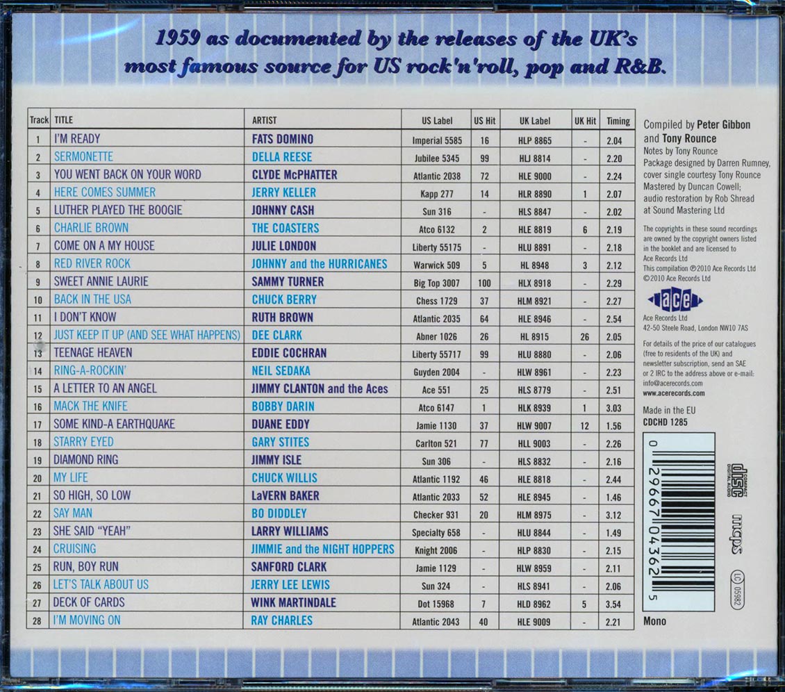 Various - The London American Label Year By Year: 1959 (28 tracks) Music CD
