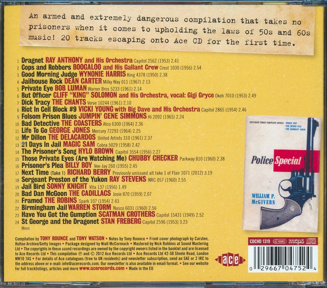 Various - Criminal Records: Law, Disorder And The Pursuit Of Vinyl Justice (24 tracks) Music CD