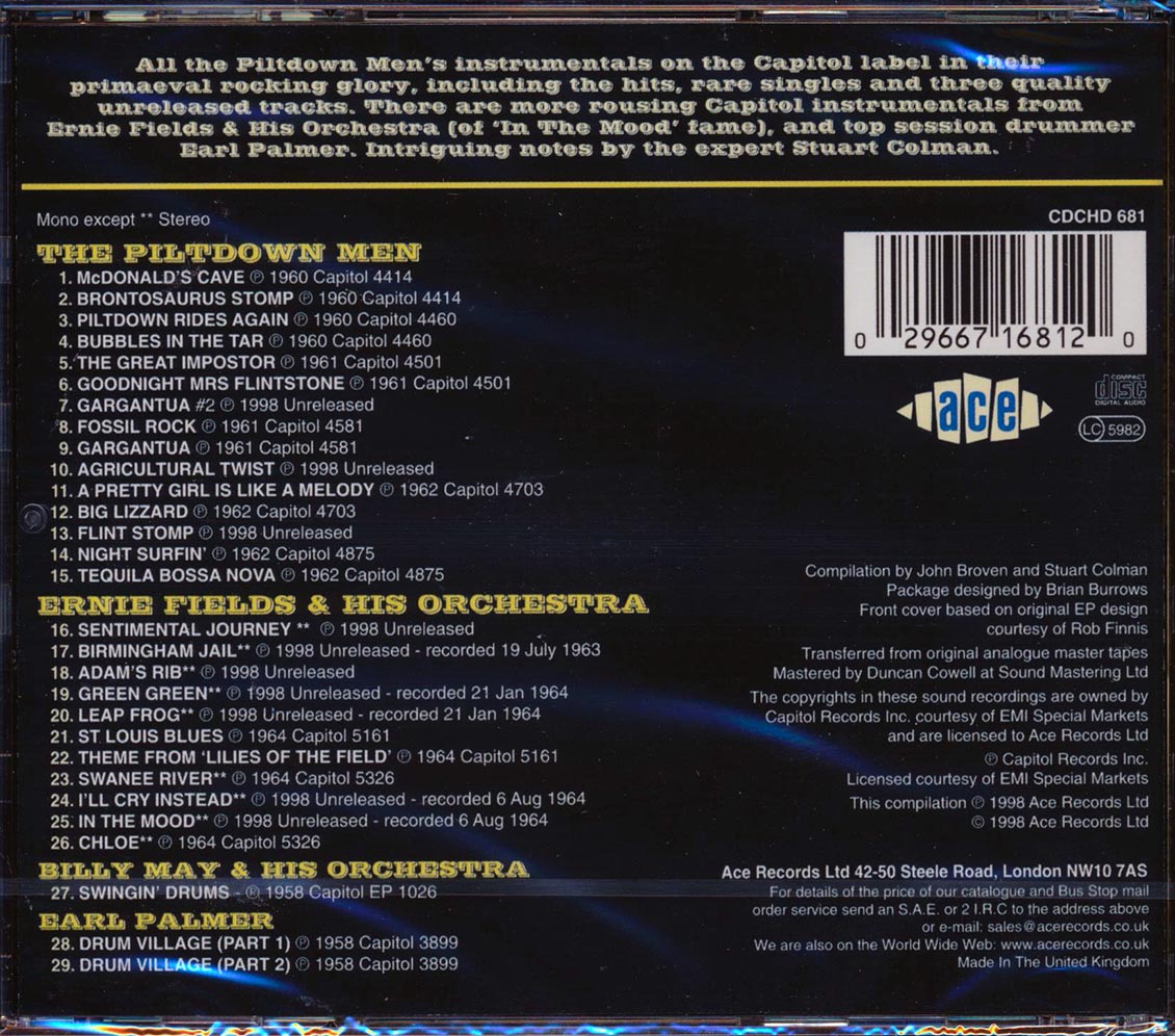 Piltdown Men, Ernie Fields & His Orchestra - The Piltdown Men Ride Again (29 tracks) Music CD