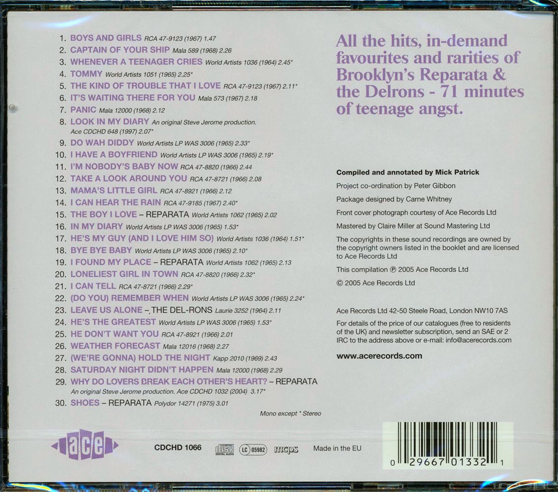 Reparata & The Delrons - The Best Of Reparata & The Delrons (30 tracks) Music CD