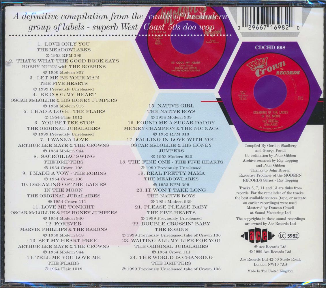 Various - Modern Records Vocal Groups Volume 1 (24 tracks) Music CD
