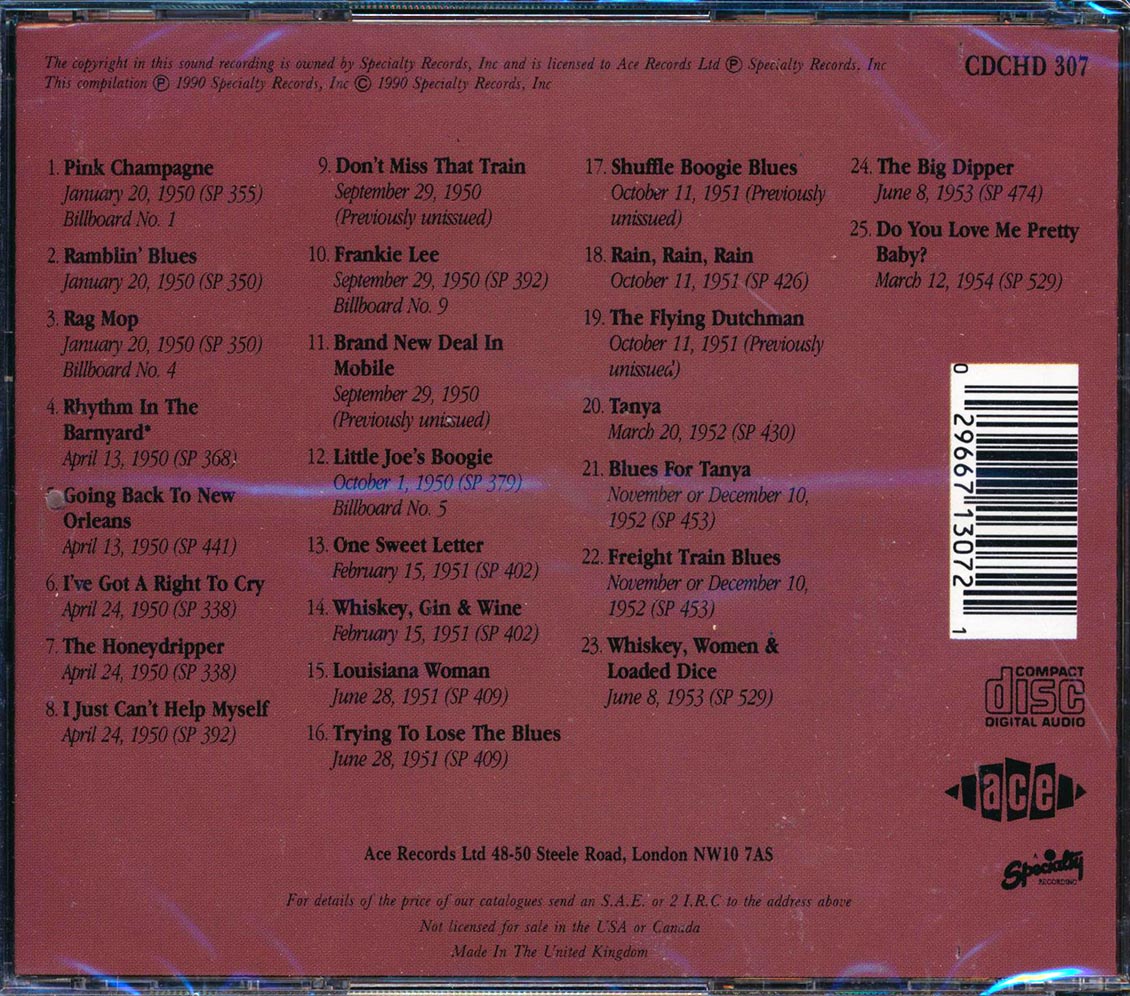 Jimmy Liggins & The Honeydrippers - Jimmy Liggins & The Honeydrippers (25 tracks) Music CD