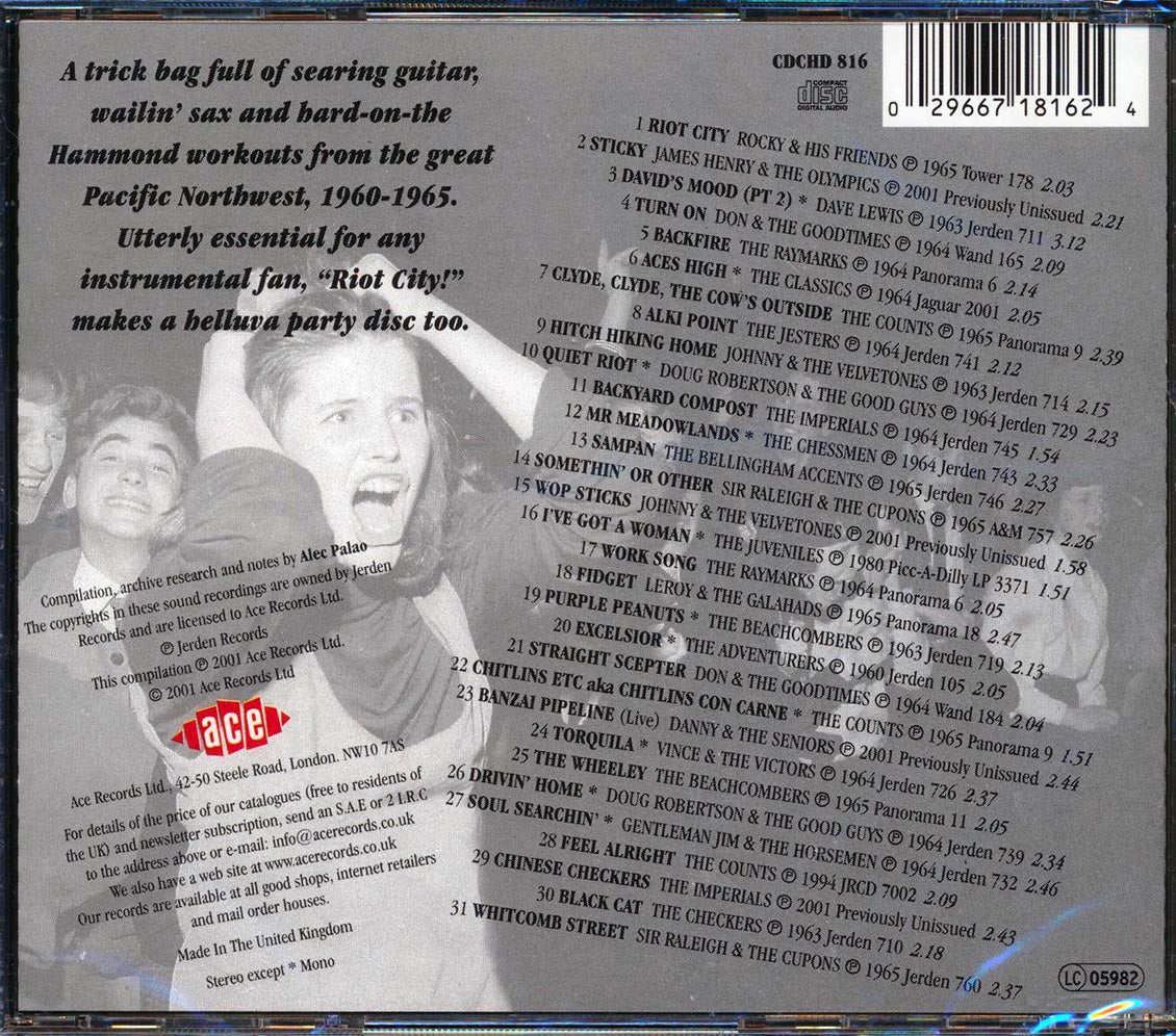 Various - Riot City: Rocking Northwest Instrumentals (31 tracks) Music CD