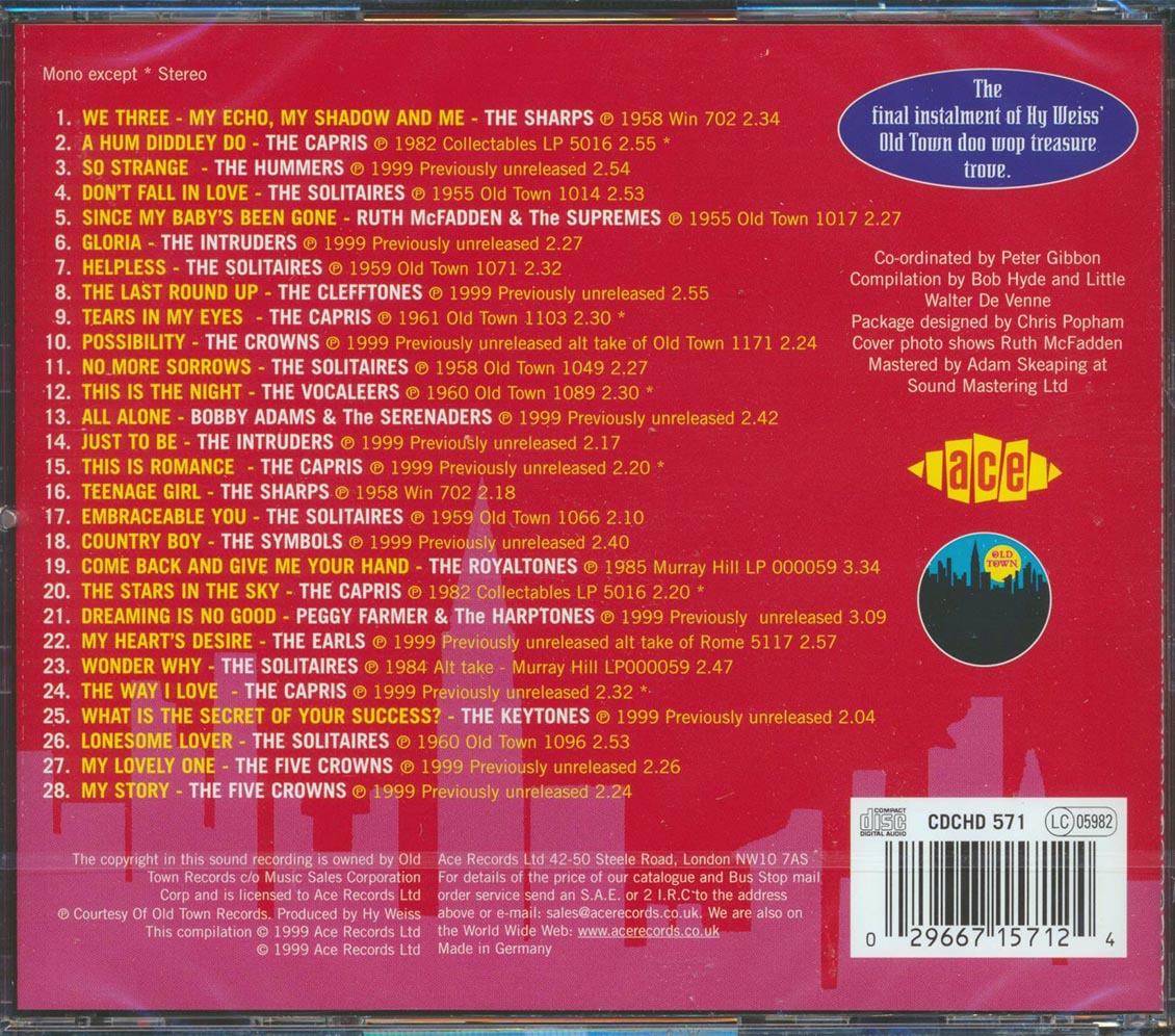 Various - Old Town Doo Wop Volume 5 (28 tracks) Music CD