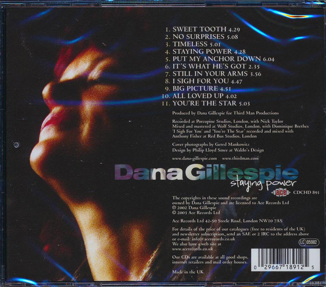 Dana Gillespie - Staying Power Music CD