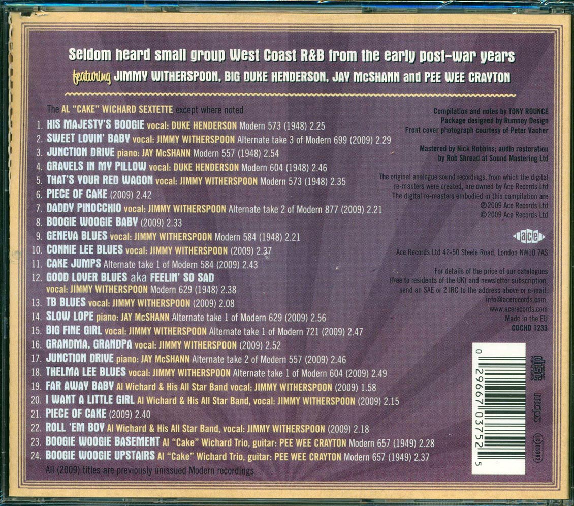 Al Cake Wichard Sextette - Cake Walkin: The Modern Recordings 1947-1948 (24 tracks) Music CD