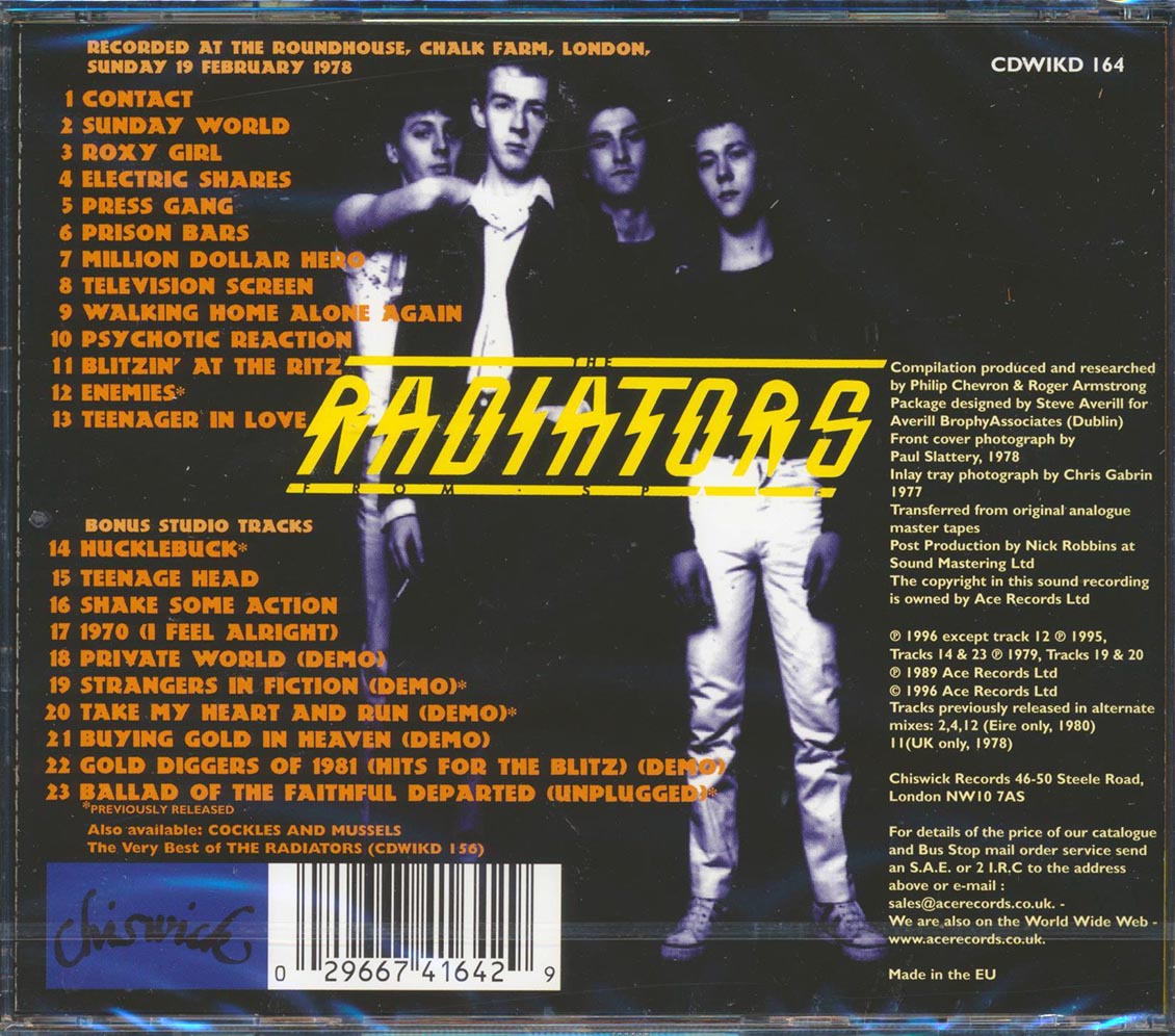 The Radiators - Alive Alive O (23 tracks) Music CD