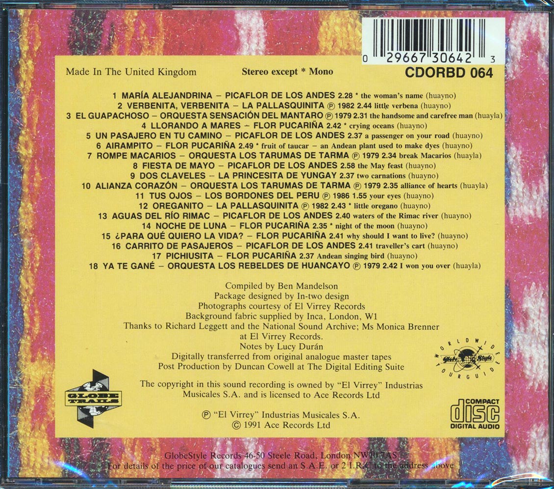 Various - Huaynos & Huaylas: The Real Music Of Peru Music CD