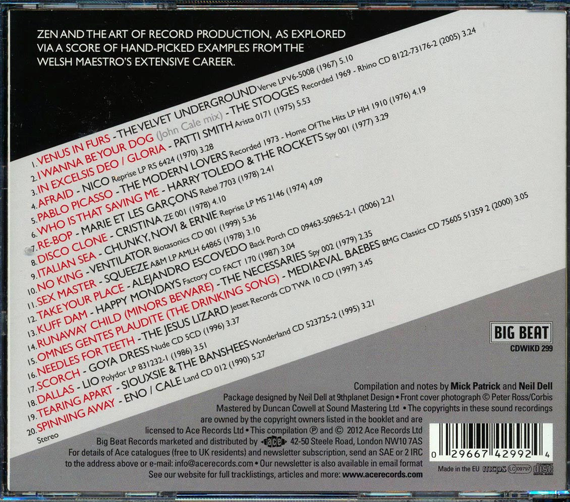 John Cale - Conflict & Catalysis: Productions & Arrangements 1966-2006 (20 tracks) Music CD