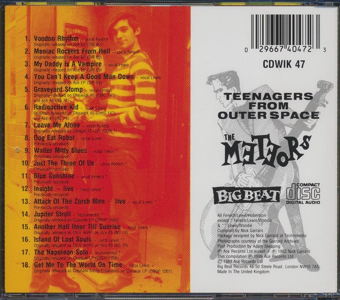 The Meteors - Teenagers From Outer Space Music CD