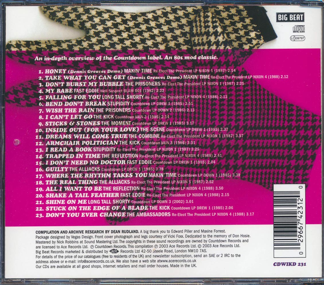Various - Ready Steady Go: The Countdown Records Story (23 tracks) Music CD