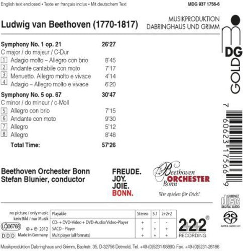 Beethoven / Beethoven Orchester Bonn - Symphonies Nos 1 & 5 - Super Audio CD