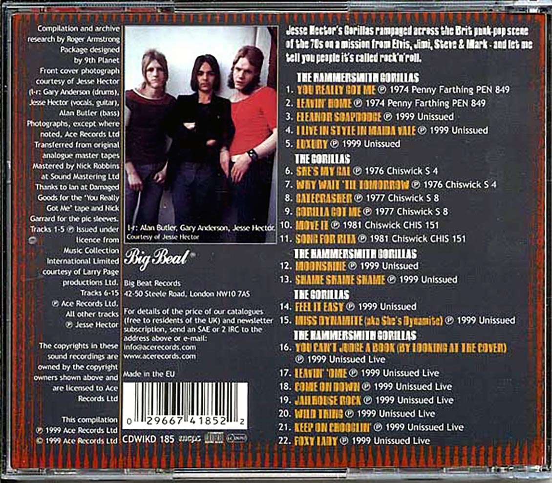 The Hammersmith Gorillas - Gorilla Got Me (22 tracks) Music CD