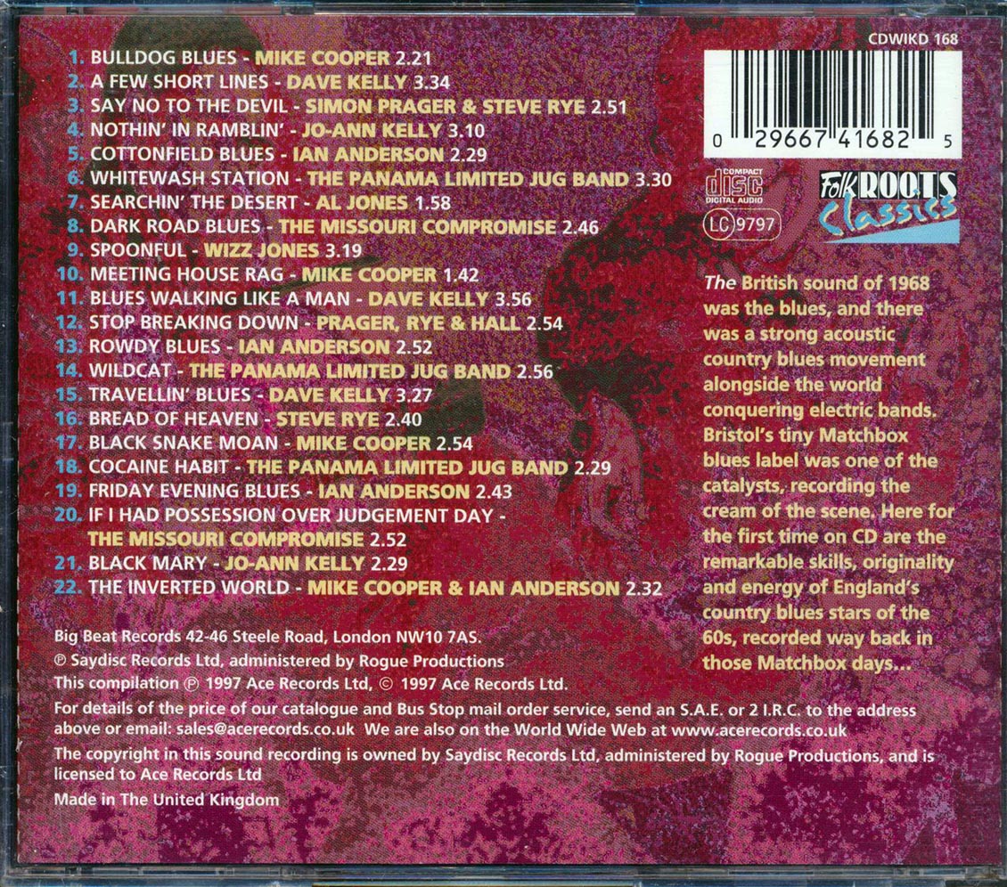 Various - Matchbox Days: Really: The English Country Blues 1967-1969 (22 tracks) Music CD