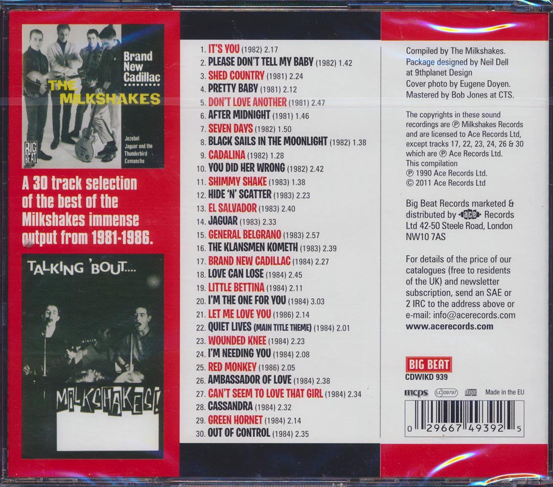 The Milkshakes - 19th Nervous Shake Down (30 tracks) Music CD