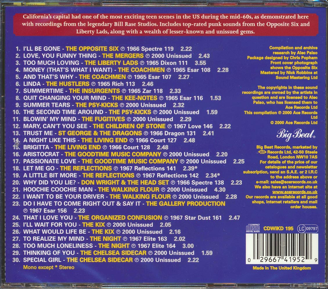 Various - The Sound Of Young Sacramento (30 tracks) Music CD