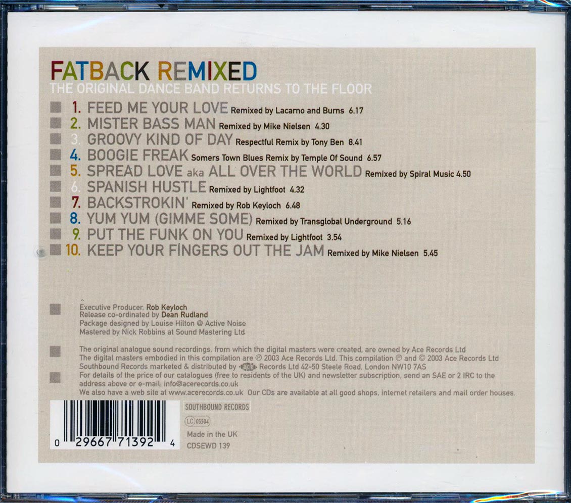 Fatback - Remixed Music CD