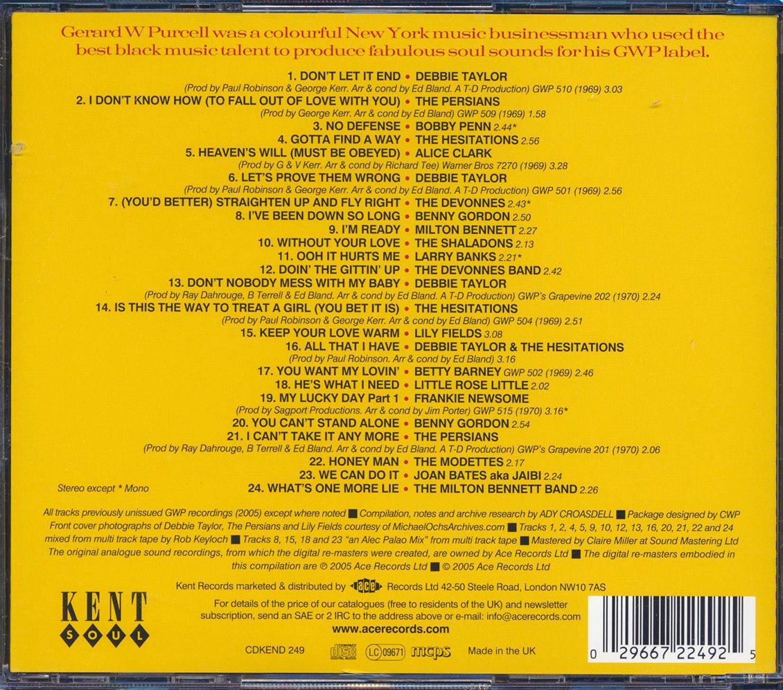 Various - GWP: NYC TCB (24 tracks) Music CD