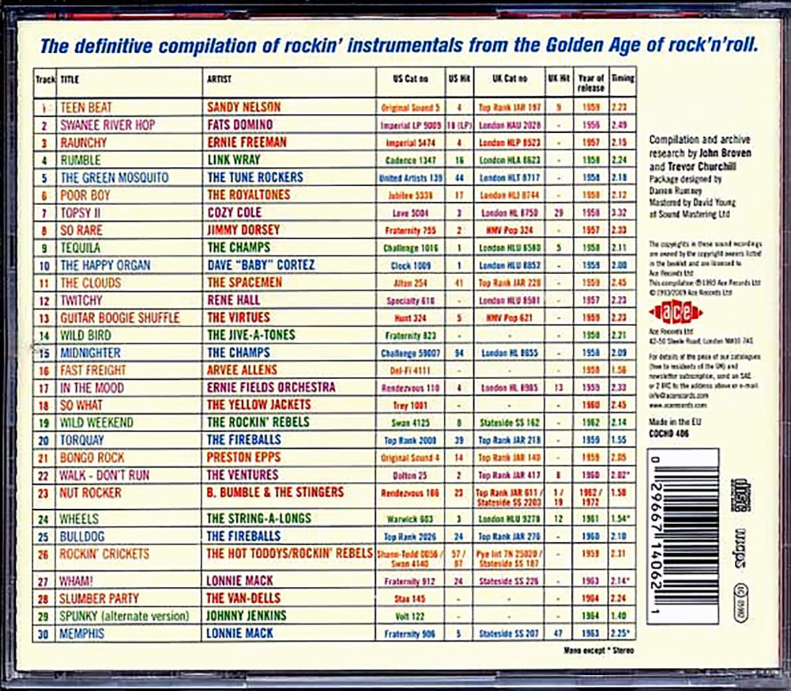 Various - Teen Beat: 30 Great Rockin Instrumentals (30 tracks) Music CD