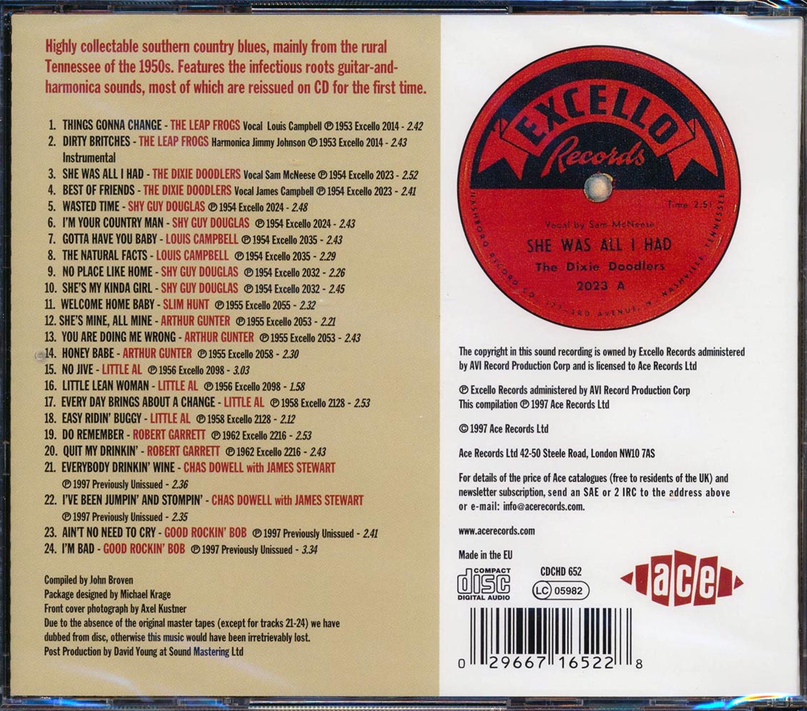 Various - No Jive: Authentic Southern Country Blues (24 tracks) Music CD
