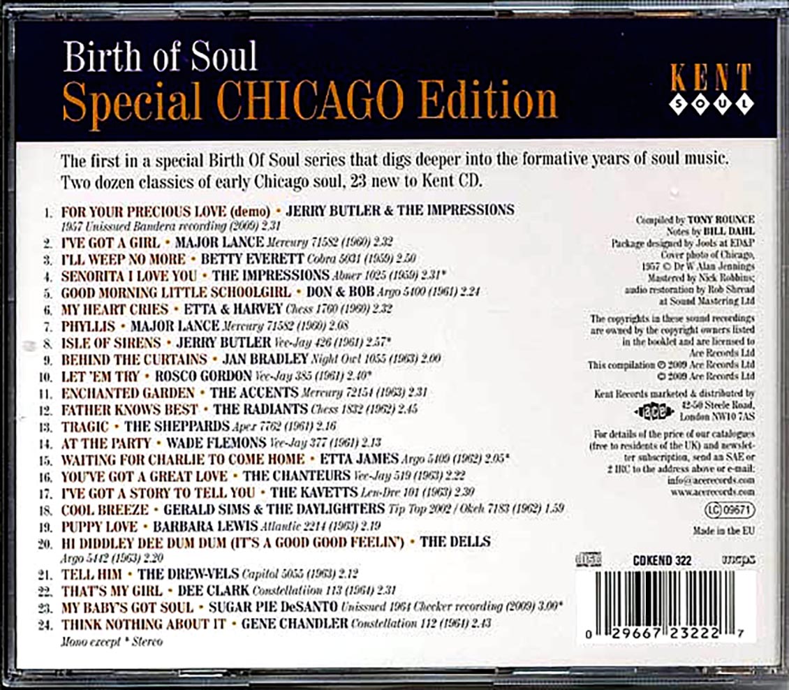 Various - Birth Of Soul: Special Chicago Edition (24 tracks) Music CD