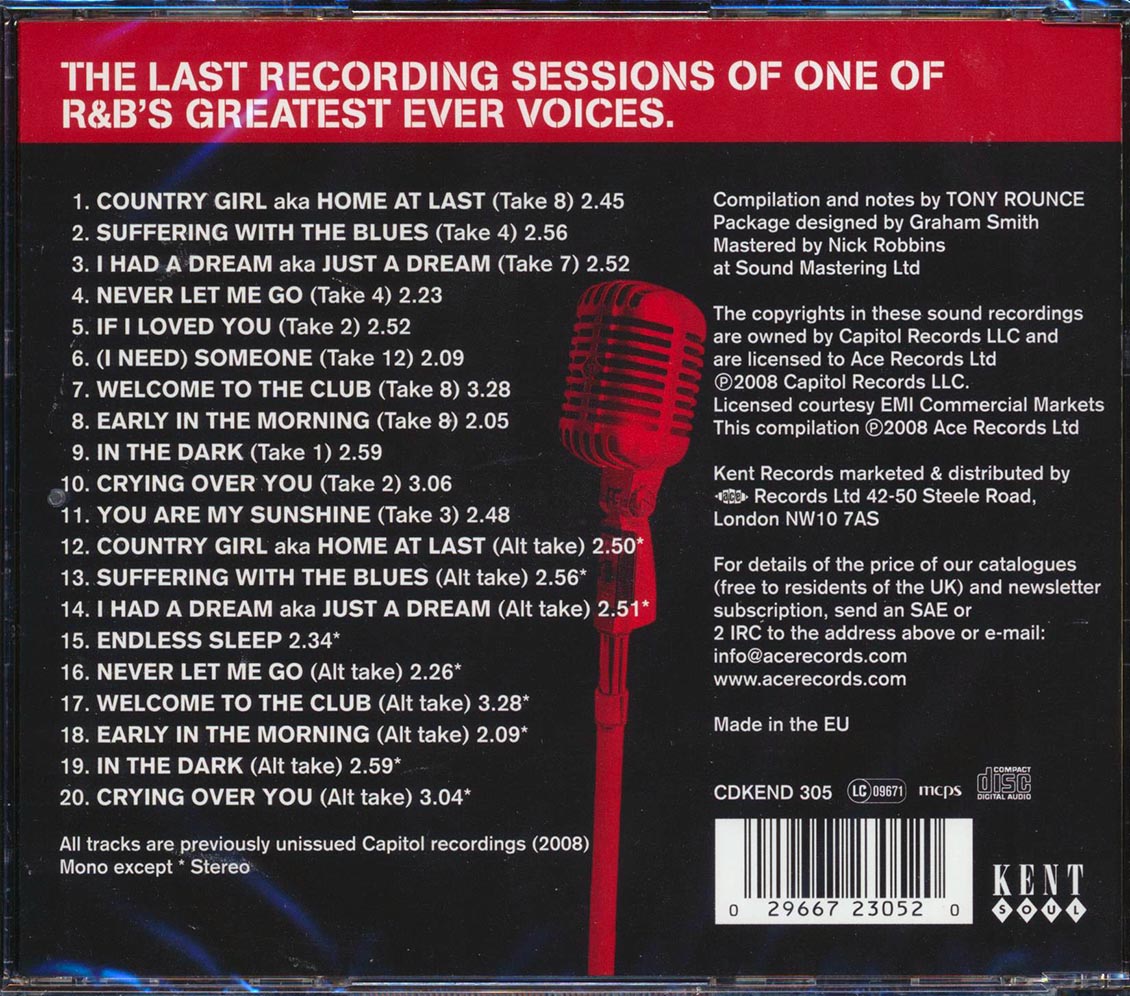 Little Willie John - Nineteen Sixty Six: The David Axelrod & HB Barnum Sessions (20 tracks) Music CD