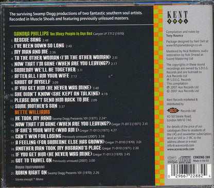 Sandra Phillips, Bette Williams - Swamp Dogg's Southern Soul Girls (21 tracks) Music CD