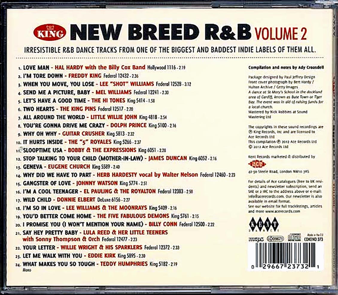 Various - King New Breed R & B Volume 2 (24 tracks) Music CD