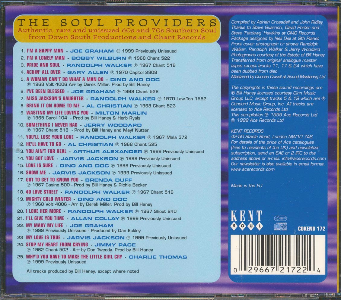 Various - Bill Haney's Atlanta Southern Soul Brotherhood Volume 2 (25 tracks) Music CD
