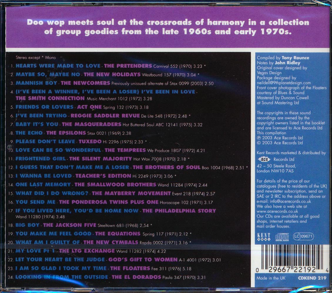 Various - In Perfect Harmony: Sweet Soul Groups 1968-1977 (24 tracks) Music CD