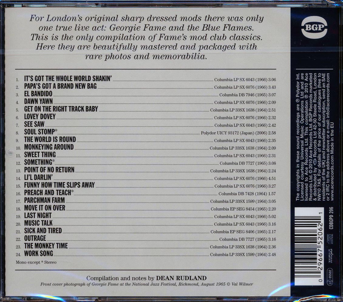 Georgie Fame - Mod Classics 1964-1966 (24 tracks) Music CD