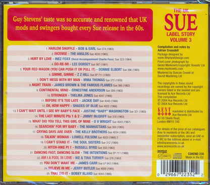 Various - The UK Sue Label Story Volume 3: The Soul Of Sue (25 tracks) Music CD