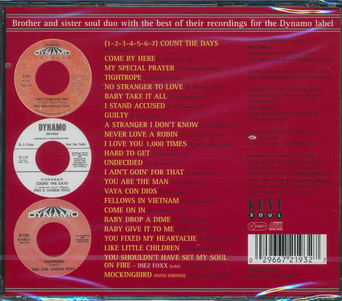 Inez & Charlie Foxx - The Dynamo Duo (25 tracks) Music CD