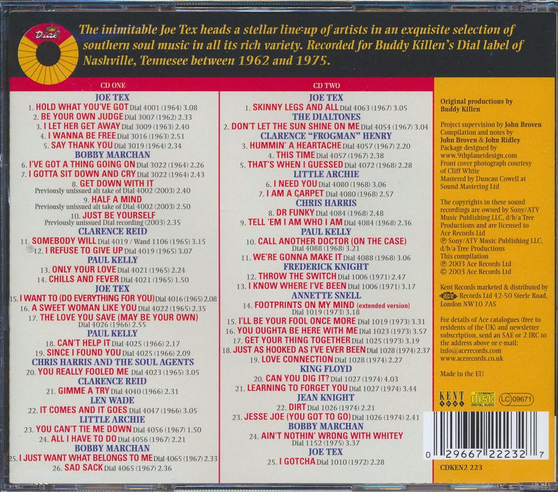 Various - The Dial Records Southern Soul Story (51 tracks) (2xCD) Music CD
