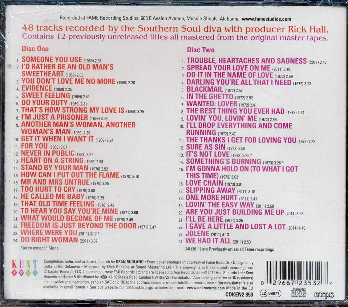 Candi Staton - Evidence: The Complete Fame Records Masters (48 tracks) (2xCD) Music CD