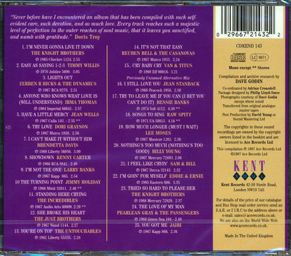 Various - Dave Godin's Deep Soul Treasures Taken From The Vaults Volume 1 (25 tracks) Music CD