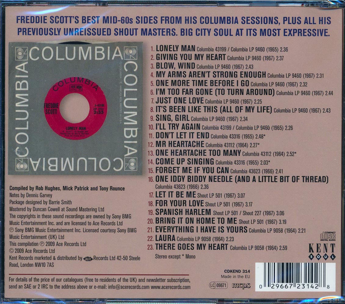 Freddie Scott - Mr. Heartache: The Best Of The Columbia Recordings Plus (23 tracks) Music CD
